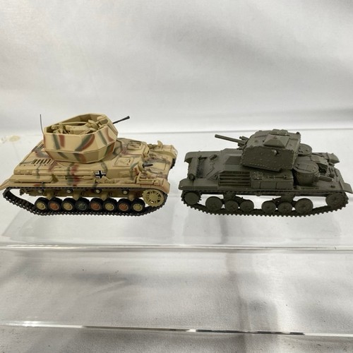 105 - 2 Matchbox tanks and another die-cast tank un-marked, Wirbelwind FlakPZ IV Dinky DYM37582 (one gun m... 