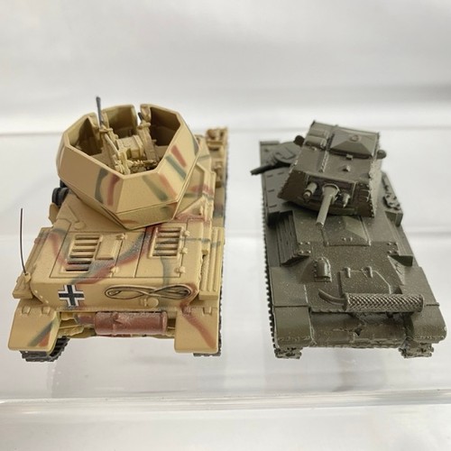 105 - 2 Matchbox tanks and another die-cast tank un-marked, Wirbelwind FlakPZ IV Dinky DYM37582 (one gun m... 