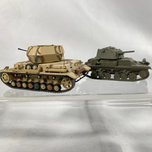 105 - 2 Matchbox tanks and another die-cast tank un-marked, Wirbelwind FlakPZ IV Dinky DYM37582 (one gun m... 