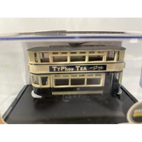 18 - 6 Oxford Omnibus Diecast N-Gauge trams, NTR001 London Transport Tram, NTR002 Birmingham Tram, NTR003... 