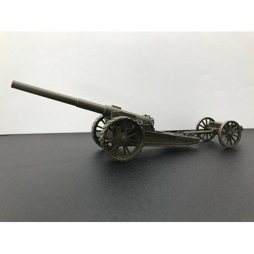 106 - Three Die-cast Field Guns and Two Medieval Battle Scenes, Britains Field Gun with Functioning Spring... 