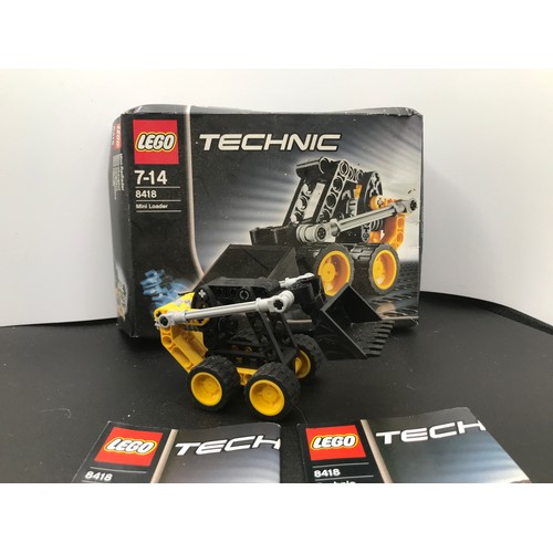 149 - Lego Technic 8281 Mini Tractor and Technic 8418 Mini Loader both Built with Boxes, Appears Complete,... 