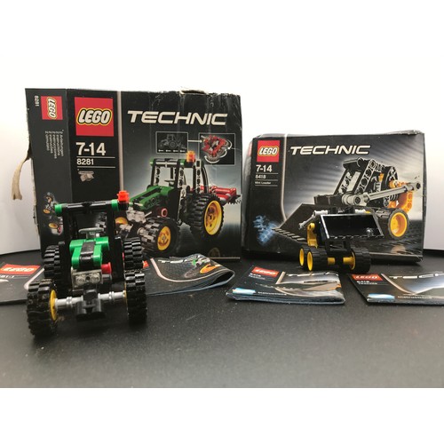 149 - Lego Technic 8281 Mini Tractor and Technic 8418 Mini Loader both Built with Boxes, Appears Complete,... 