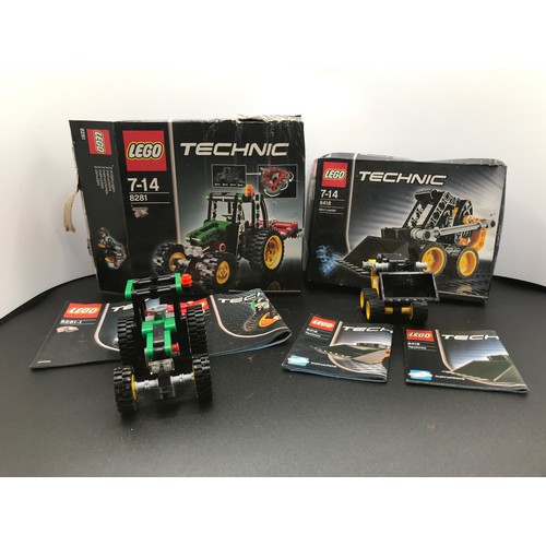 149 - Lego Technic 8281 Mini Tractor and Technic 8418 Mini Loader both Built with Boxes, Appears Complete,... 