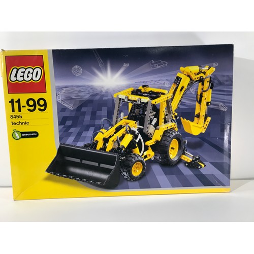 150 - Lego Technic 8455 Backhoe/Wheel Loader Built with Box, First released in 2003, Appears Complete, Inc... 