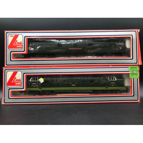 270 - Two Lima Diesel Locos OO Gauge both Tested Runners, 
Lima Class 52 Western Explorer BR Green D1002, ... 