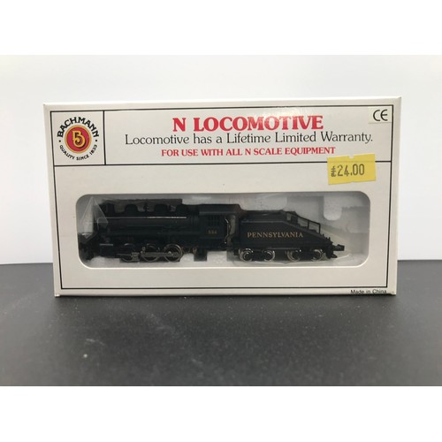 368 - Two Bachmann 'N gauge' American Steam Locomotives, Tested Runners, Bachmann 51551 Prairie 2-6-2 & Te... 