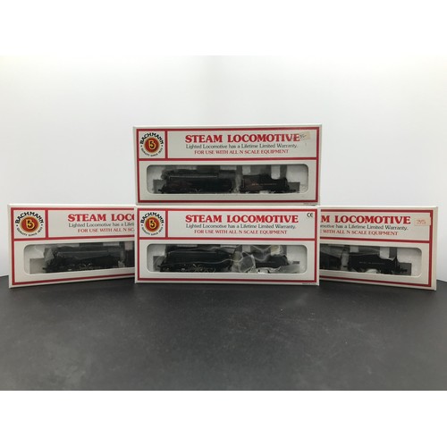 372 - Four Bachmann 'N gauge' American Steam Locomotives, Three Tested Runners, Four Bachmann 53060 Consol... 