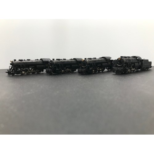 372 - Four Bachmann 'N gauge' American Steam Locomotives, Three Tested Runners, Four Bachmann 53060 Consol... 