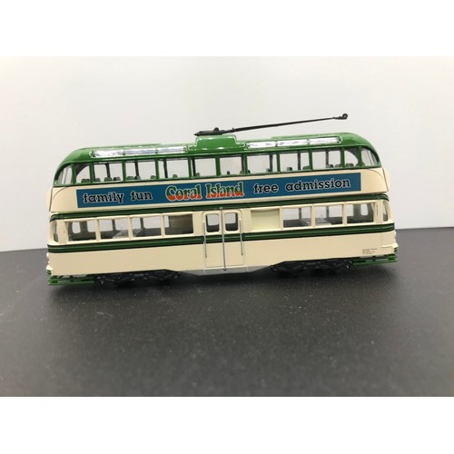 264 - Motorised Double Decker Trolley Bus Tested Runner on OO/HO gauge track, Corgi Balloon Tram modified ... 