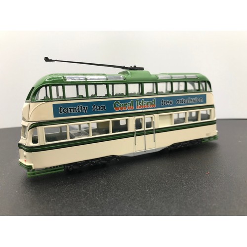 264 - Motorised Double Decker Trolley Bus Tested Runner on OO/HO gauge track, Corgi Balloon Tram modified ... 