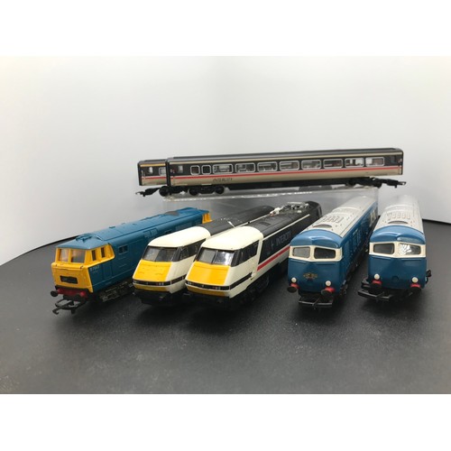 274 - Three Non-running Locos, Hornby Intercity Swift Four-car Set, Triang Pullman and Dummy, along with T... 