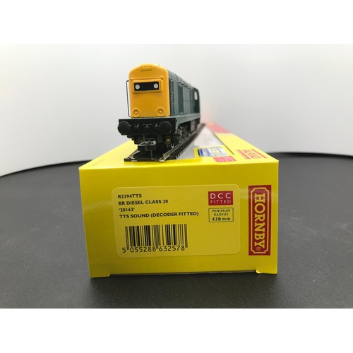 278 - Hornby R3394TTS BR Diesel Class 20 '20163' with TTS Sound (Decoder Fitted), Tested Runner, Boxed - L... 