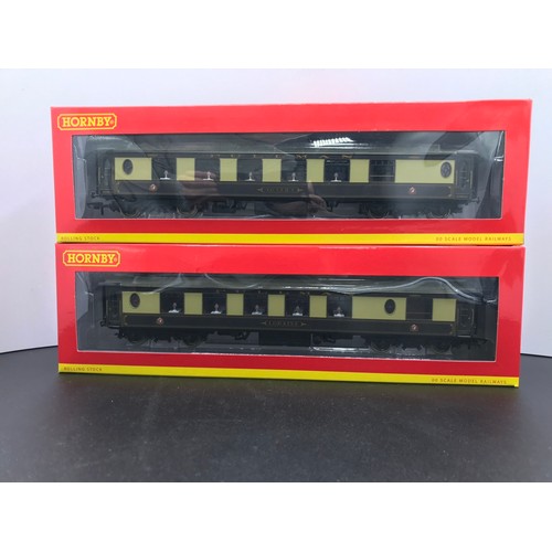 285 - Two Hornby R4663 & R4664 All Steel K Type Pullman 1st Class Kitchen Car 'Loraine' and Parlour Car 'A... 