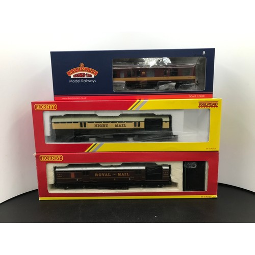 286 - Three OO Boxed Coaches to include Bachmann 39-778 Inspection Saloon EWS Maroon Coach, Hornby R4526 O... 