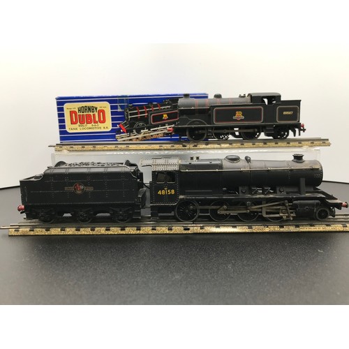 334 - Two Dublo 3-Rail Locomotives, EDL17 (31017) 0-6-0 Tank Loco 69567 Tested Runner Boxed (Good) with In... 