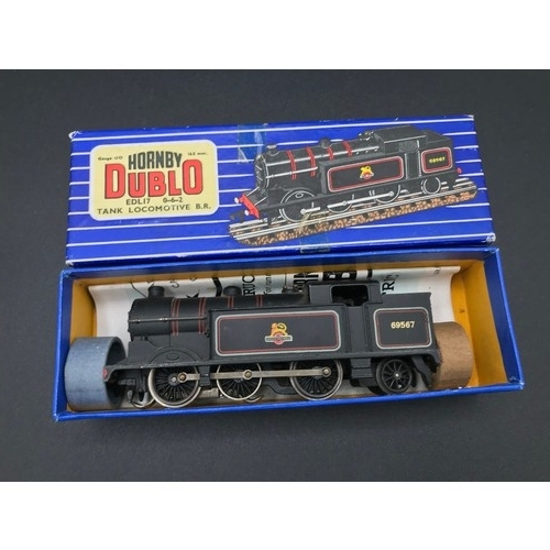 334 - Two Dublo 3-Rail Locomotives, EDL17 (31017) 0-6-0 Tank Loco 69567 Tested Runner Boxed (Good) with In... 