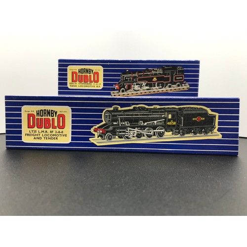 338 - Two Dublo 3-Rail Locomotives, Hornby Dublo LT25 LMR 8F 2-8-0 Freight Locomotive & Tender 48158 Boxed... 