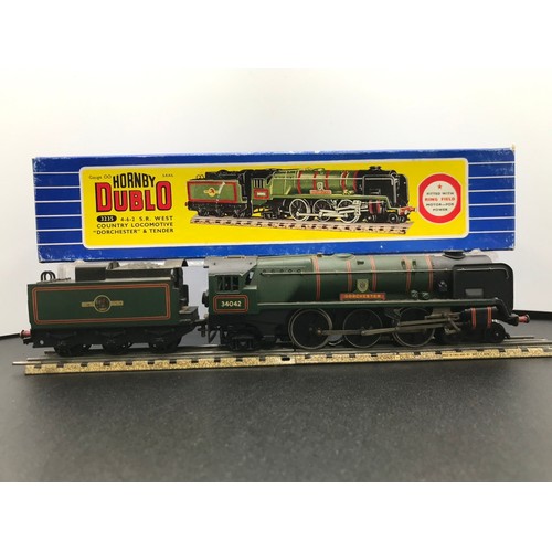 342 - Two Hornby Dublo 3-Rail Locomotives, Dublo 3235 4-6-2 SR West Country Locomotive 'Dorchester' 4-6-2 ... 