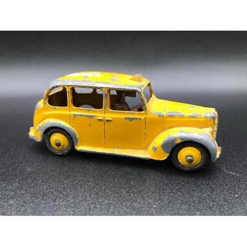 38 - Five Dinky Toys 30F Ambulance (Fair), 34C Loudspeaker Van Blue (Good), 40H Austin Taxi (Fair), 30V N... 