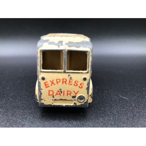 38 - Five Dinky Toys 30F Ambulance (Fair), 34C Loudspeaker Van Blue (Good), 40H Austin Taxi (Fair), 30V N... 