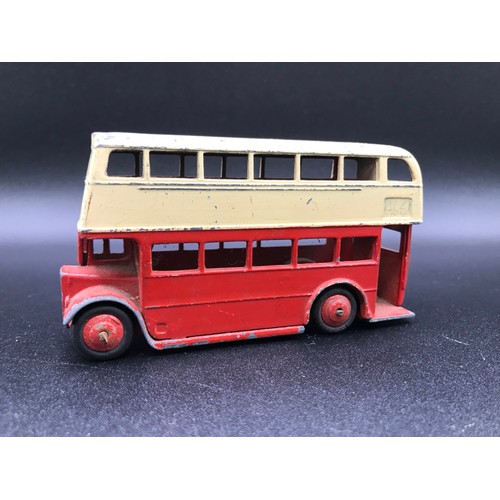 38 - Five Dinky Toys 30F Ambulance (Fair), 34C Loudspeaker Van Blue (Good), 40H Austin Taxi (Fair), 30V N... 