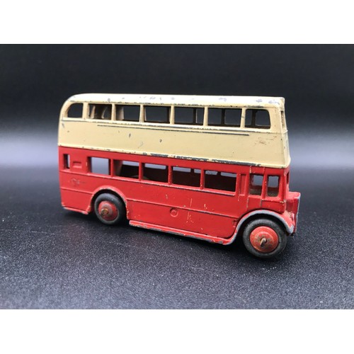 38 - Five Dinky Toys 30F Ambulance (Fair), 34C Loudspeaker Van Blue (Good), 40H Austin Taxi (Fair), 30V N... 