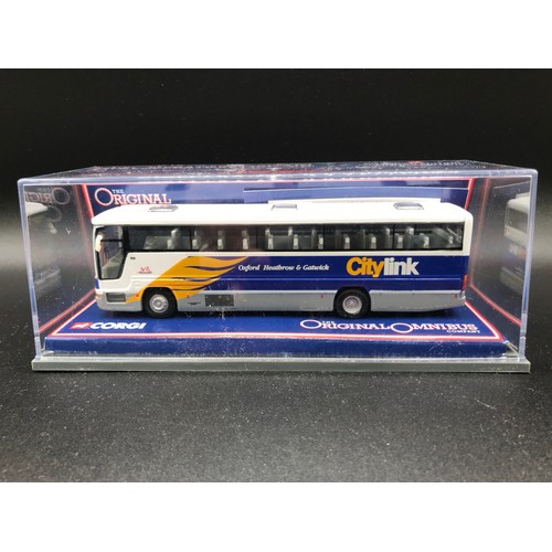 25 - Four National Express coaches and Two City Link coaches, 1:76 scale, Limited Edition Corgis OM46102 ... 