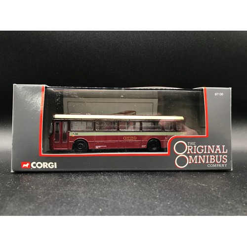 27 - Eight Corgi original Omnibus series Single Deckers in Original Cases, 1:76 scale, 42804 Dennis Dart ... 