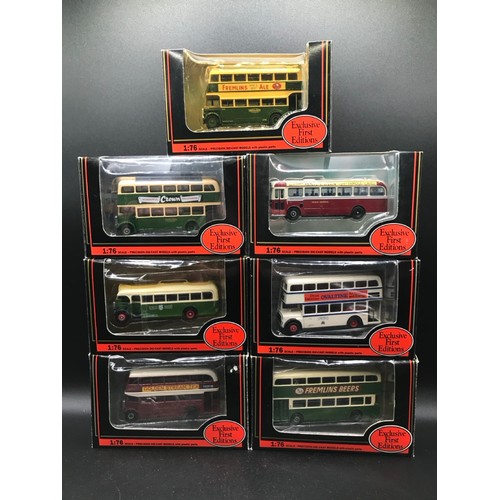 29 - Seven EFE 1:76 scale Buses in Original packaging, 16004 Leyland PD2 Lowbridge Devon General 'Tiverto... 