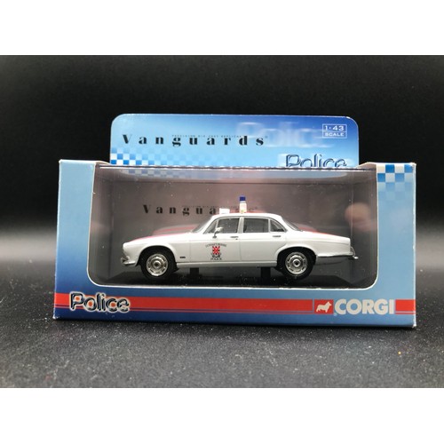 45 - Eleven Lledo Vanguards 1:43 scale Police Vehicles in Boxes, to include VA04104 Thames Valley Constab... 