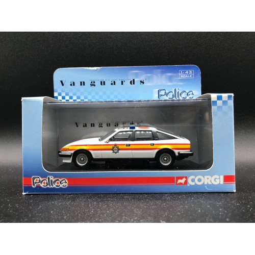 45 - Eleven Lledo Vanguards 1:43 scale Police Vehicles in Boxes, to include VA04104 Thames Valley Constab... 