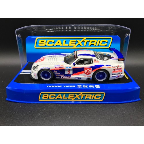 141 - Three Scalextric cars, C2786 Porsche GT3R Jet Alliance, C2907 Dodge Viper Competition Coupe Narked R... 