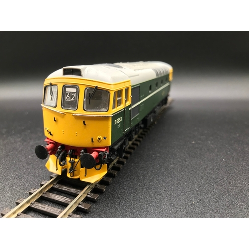 292 - Heljan 3310 Class 33/0 diesel D6553 in BR green with full yellow ends, OO Gauge, Incorrect Box, Test... 