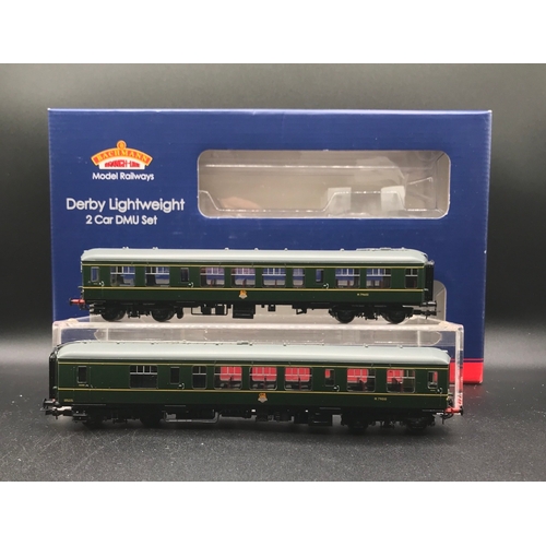 297 - Bachmann 32-516 Derby Leightweight Two Car DMU BR Green with Speed Whiskers, OO Gauge, Tested Runner... 