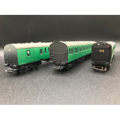 309 - Three OO Gauges Southern Railway Coaches, Two Lima, the Guards Coach kit-built, 'Ready-to-roll' cond... 