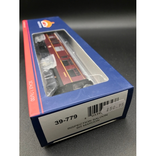 321 - Three Bachmann Branch Line OO Coaches, 39-779 ex-LMS 50' inspection saloon M45035M in BR maroon, 34-... 