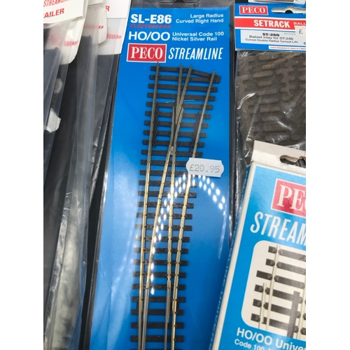 410 - Ex-shop New Stock Peco Streamline and Setrack HO/OO, to include SL-E86 Electrofrog Large Radius Curv... 