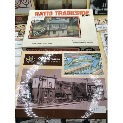 121 - Plastic Ratio Models OO/HO Gauge Kit Trackside series and Accessories kits, Ex-shop Stock, includes ... 