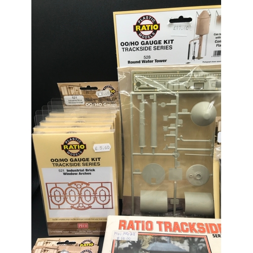 121 - Plastic Ratio Models OO/HO Gauge Kit Trackside series and Accessories kits, Ex-shop Stock, includes ... 