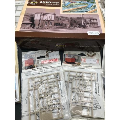 121 - Plastic Ratio Models OO/HO Gauge Kit Trackside series and Accessories kits, Ex-shop Stock, includes ... 