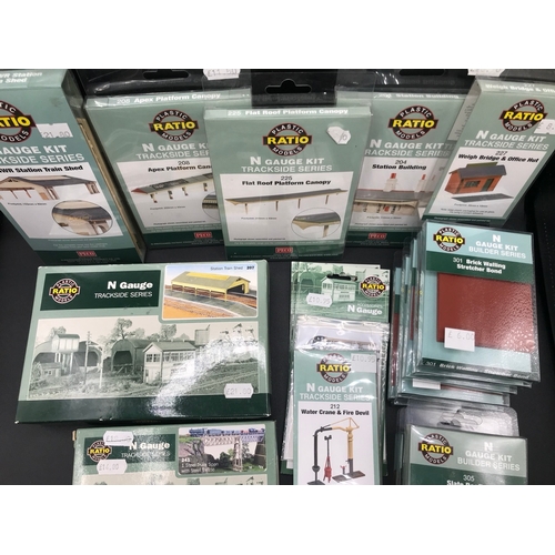 123 - Ex-Shop Stock New Peco Ratio Plastic Models N Gauge Trackside Series kits and Accessories, includes ... 