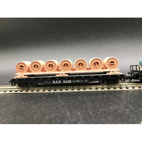 378 - Six 'N' gauge long Wagons, Various manufacturers, 'Ready-to-roll' - Fair/Good (6) 300g