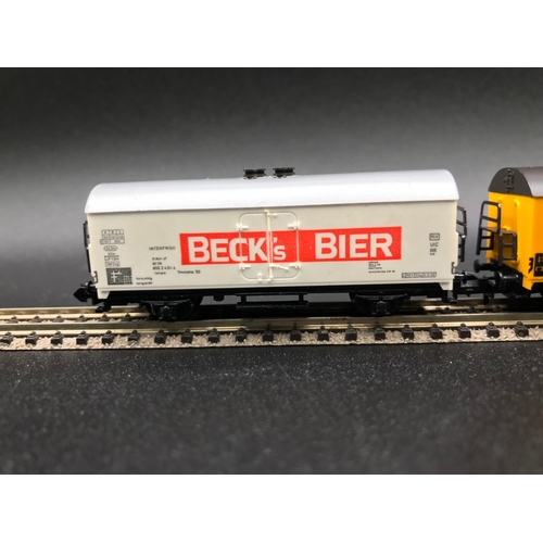 383 - Six 'N' Gauge Continental Beer Wagons, Fleischmann (5), Trix (1), 'Ready-to-roll' - Good (6) 300g