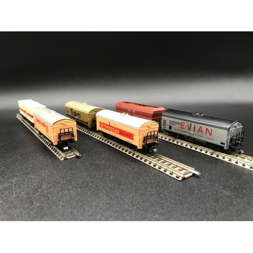 384 - Six 'N' Gauge Continental Wagons, Fleischmann (1), Trix (1), Lima (4) 'Ready-to-roll' - Good (6) 300... 