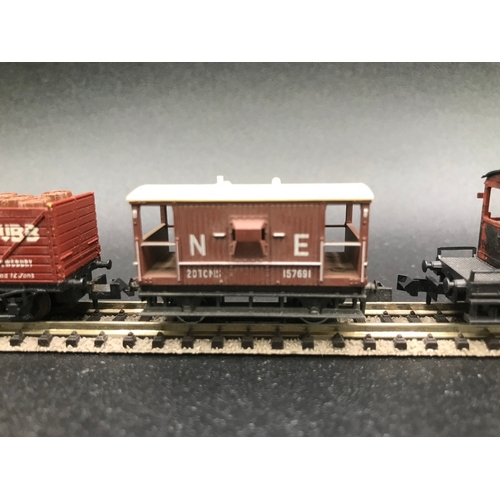 387 - Twelve 'N' Gauge Rolling-stock, various manufacturers, 'Ready-to-roll' - Fair/Good (12) 500g