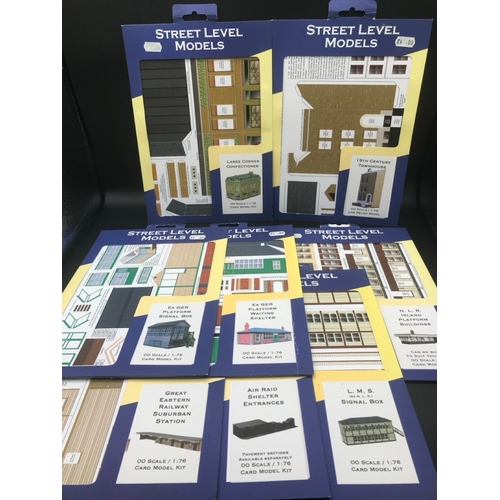 456 - 8 OO Scale Street Level Models Card Model Kit, Ex-shop Stock, includes Large Corner Confectioner, 19... 