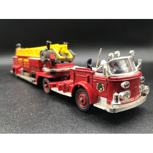 57 - Corgi Major Toys #1143 American LaFrance Aerial Rescue Fire Engine, includes six crew, Six ladders p... 