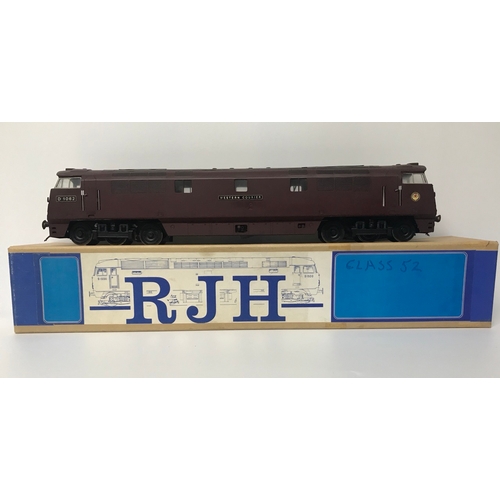 222 - RJH Brass Kit Built 'O' Gauge Class 52 Diesel Locomotive Co-Co 'Western Courier' D1062 in Maroon, Te... 