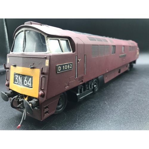 222 - RJH Brass Kit Built 'O' Gauge Class 52 Diesel Locomotive Co-Co 'Western Courier' D1062 in Maroon, Te... 